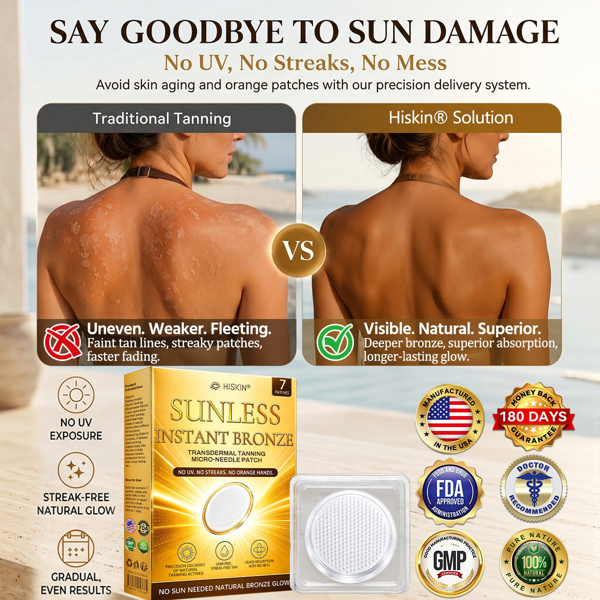 ☀️𝑶𝒇𝒇𝒊𝒄𝒊𝒂𝒍 𝑺𝒕𝒐𝒓𝒆 | ☀️ 𝐇𝐢𝐬𝐤𝐢𝐧® 𝐒𝐮𝐧𝐥𝐞𝐬𝐬 𝐈𝐧𝐬𝐭𝐚𝐧𝐭 𝐁𝐫𝐨𝐧𝐳𝐞 𝐓𝐚𝐧𝐧𝐢𝐧𝐠 𝐌𝐢𝐜𝐫𝐨𝐧𝐞𝐞𝐝𝐥𝐞 𝐏𝐚𝐭𝐜𝐡 (𝐉𝐮𝐬𝐭 𝐨𝐧𝐜𝐞 𝐚 𝐝𝐚𝐲) 𝐕𝐢𝐬𝐢𝐛𝐥𝐞 𝐁𝐫𝐨𝐧𝐳𝐞 𝐆𝐥𝐨𝐰 𝐢𝐧 𝟕 𝐃𝐚𝐲𝐬 ✅ 𝐍𝐨 𝐔𝐕, 𝐍𝐨 𝐎𝐫𝐚𝐧𝐠𝐞, 𝐍𝐨 𝐒𝐭𝐫𝐞𝐚𝐤𝐬, 𝐍𝐨 𝐃𝐇𝐀, 𝐍𝐨 𝐌𝐞𝐬𝐬.